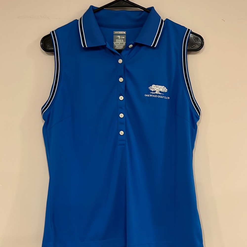 Royal blue Page & Tuttle golf polo. Medium